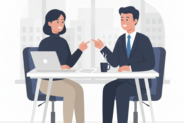 女生と話す男性